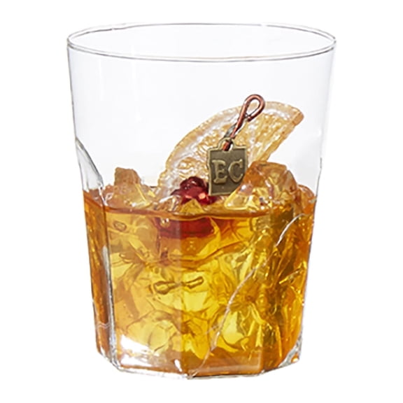 Raz Clear Old Fashioned Cocktail 3.5 inch Acrylic Decorative Christmas Ornament