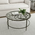 thumbnail image 2 of Hillsdale Furniture Marsala Glass-Top Metal Coffee Table, Gray with Brown Rub, 2 of 13