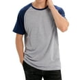 thumbnail image 4 of DODOING Men's Short Sleeve Tops Color Block Shirt Casual T-Shirts Comfortable Round Neck T-Shirt Tops, 4 of 8