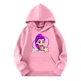 thumbnail image 4 of Moonsky Sudadera con capucha y cordón HUNTRX, estampado de grupo de chicas coreanas, jersey corto, suave y cómodo, top de manga larga para primavera y otoño. Rosa 160, 4 of 4