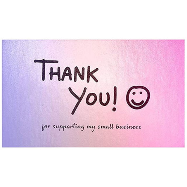 50Pcs Thank You Cards Small Business, Mini A variety of styles Thank You for Supporting Cards Notes Shopping Holographic Thanks Greeting Cards for Retail Store Owner Goods Customer 2x3.5 Inch