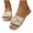 Beige, variant on Women Metallic Oranment Flat Sandals Square Toe Faux Leather Backless Plus Size Spring Summer Commute Shoes,Olive Green