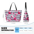 thumbnail image 4 of Xecao Flamingos for versatile beach bag for women includes zipper pockets and waterproof material, ideal for vacations and adventures., 4 of 7