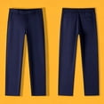 thumbnail image 3 of Boys School Uniform Dress Suit Pants Straight Leg Trousers Wrinkle-Resistant Comfort Fit Kids Pants for School 3-16 Years, 3 of 3