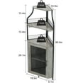 thumbnail image 2 of QinaQin Gabinete esquinero bar para vinos estilo farmhouse, con almacenamiento, botellero desmontable, soporte para copas y puerta de malla para cocina o comedor, 2 of 7