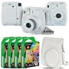 Fujifilm instax mini 9 Film Camera (Smokey White) + White Case - 40 Films Kit