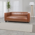 thumbnail image 6 of Benjara Grag 3 Seater Sofa, Tuxedo Design, Birch Wood Legs, Brown Faux Leather, 6 of 6