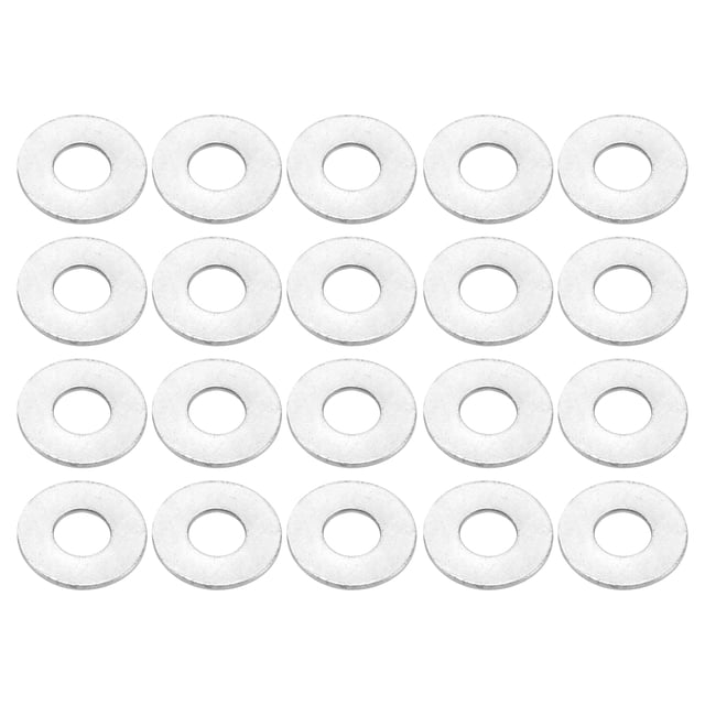 Arandela plana universal de Unique Bargains, duradera, de acero inoxidable, tono plateado, 20 piezas M8*22mm*1.5mm