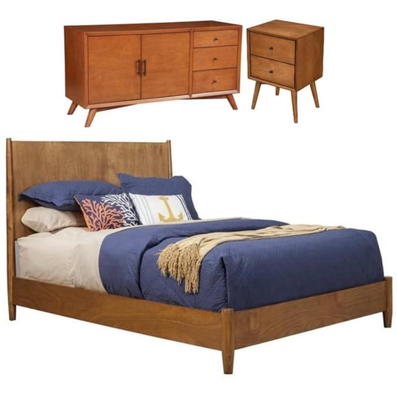 Home Square 3 Piece Set with Sideboard Standard King Panel Bed & Nightstand