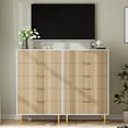 thumbnail image 2 of Commode Moderne Blanche à 5 Tiroirs, Poignées Dorées, Organisateur Élégant, 2 of 2