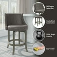 thumbnail image 3 of Hillsdale Furniture Napa Valley Wood Counter Height Swivel Stool, Aged Gray with Charcoal Faux Leather, 3 of 5