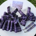 thumbnail image 5 of WOLIAUO Dog Harness and Leash Set, Cute Bow Tie Plaid Harnesses for Puppy Cat, Adjustable Pet Kitties Vest, Breathable Harness Traction Rope for Boy Girl Small Animal (XL Purple), 5 of 6