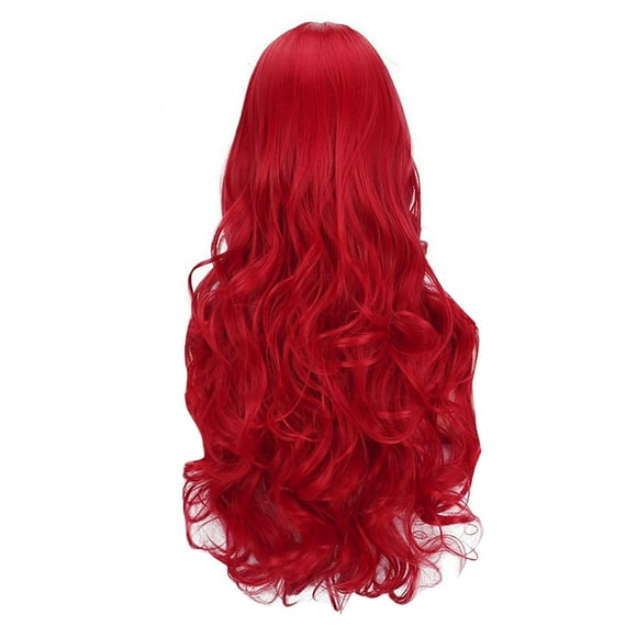 Red Wigs for Womens Red Micro Curl Headgear Wavy Curl Wig Can Be Straightened And Bent
