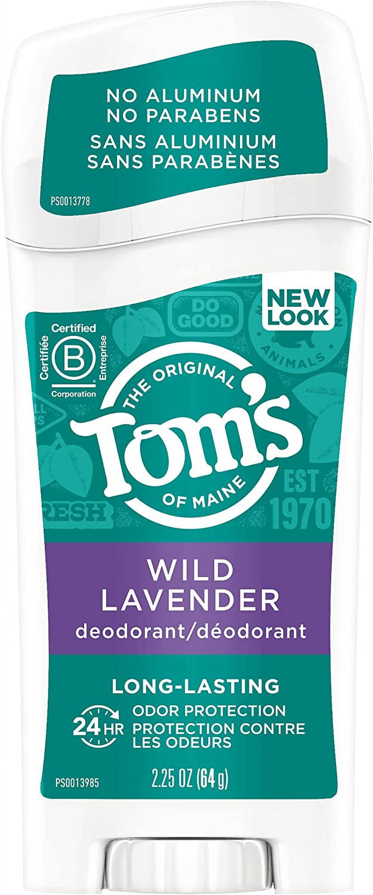 Tom's of Maine Long Lasting Natural Deodorant Stick - Lavender - 2.25oz - Pack of 6