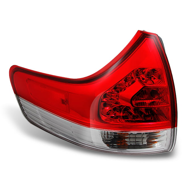 Fits Toyota Sienna 11-14 Drivers Taillight Tail Lamp Assembly Red & Clear Lens