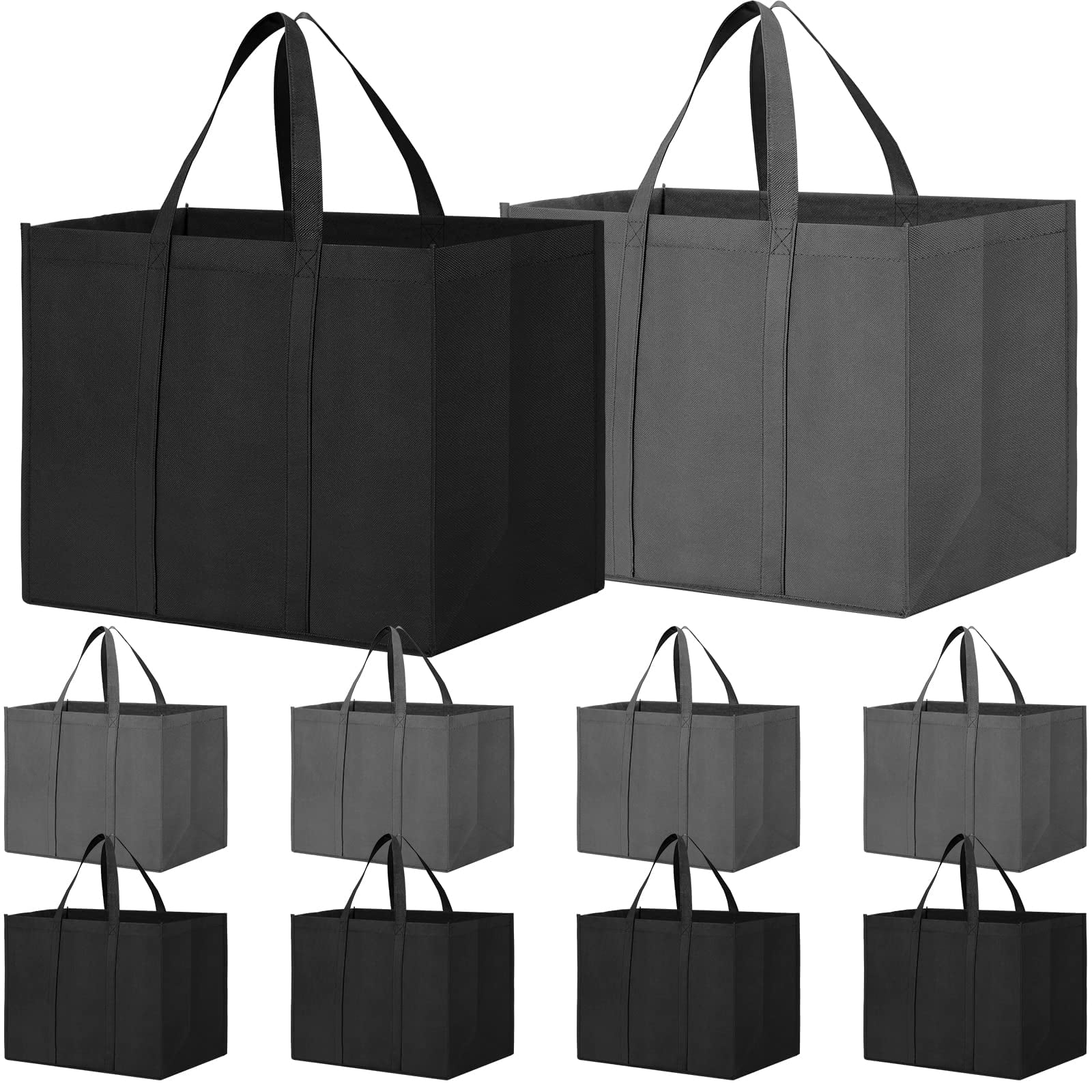 Reusable Grocery Shopping Bags 10 Pack Large Foldable Tote Bags Bulk