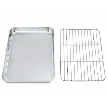 

YMheart Baking Pan Corrosion-resistant Convenient to Use Rectangular Shape Stain Steel Baking Pan for BBQ
