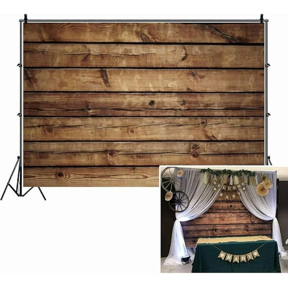 10x8ft Wood Backdrops for Photography Grunge Vintage Worn Wooden Boards Background Seamless Backdrop Brown Photo Wall Wrinkle Free Photography Photo Studio