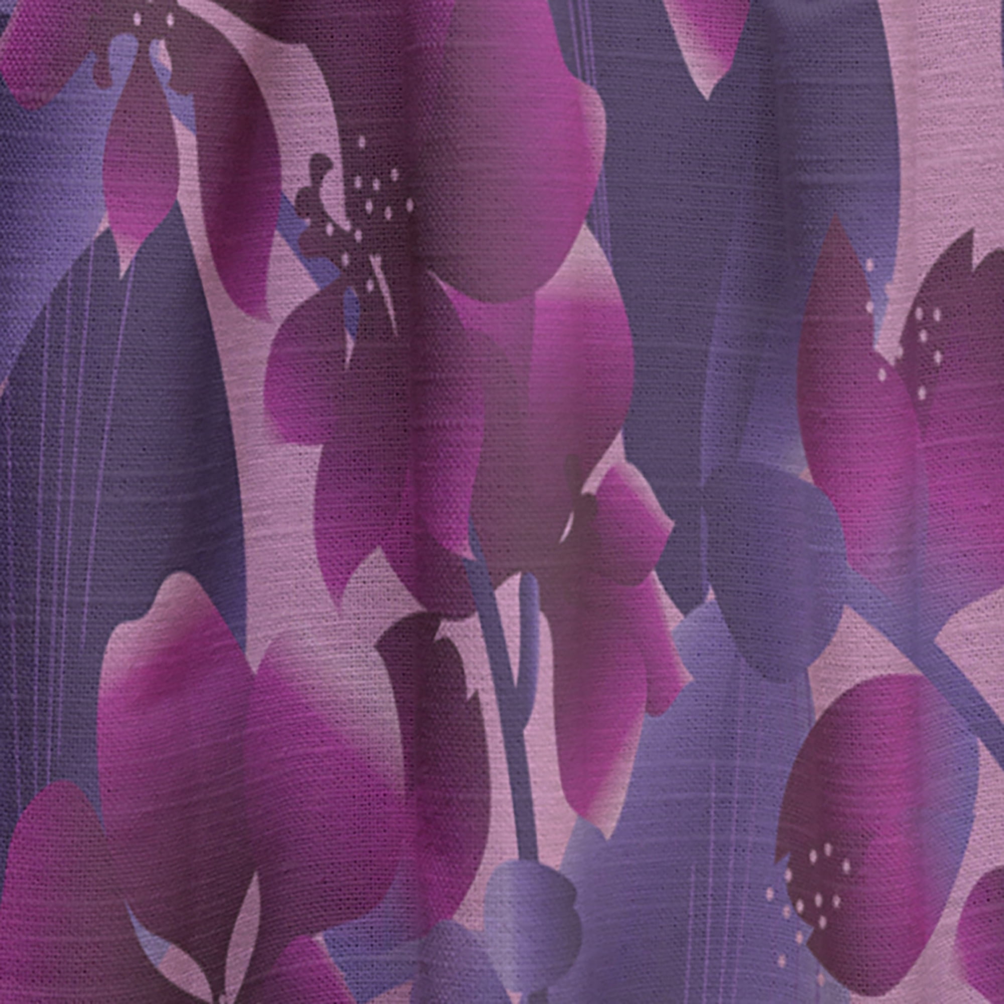 Designart 'Purple Orchid blossom colorful pattern' Mid-Century Modern Curtain Panel