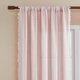 thumbnail image 4 of Linen Boho Pink Embroidered Curtains for Girls Bedroom & Nursery - 84" Long, 2 Panels, Light Filtering Farmhouse Drapes (52" W x 84" L), 4 of 18