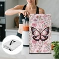 thumbnail image 5 of ZIATUBLES Pink Butterfly Floral Print Juicer Cover Canvas Kitchen Appliance Dust Cover with Top Handle Stain Resistant Countertop Decor Accessories, Size S, 8 "W x 8 "D x 17 "H, 5 of 7