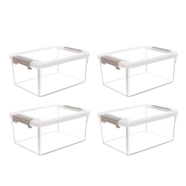 Set de 4 Contenedores de Almacenamiento Citylife de Plástico Transparente 23x17x10 cm