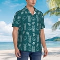 thumbnail image 3 of Logiee Tropical Pineapple Print Mens Hawaiian Shirts,Loose-Fit Short Sleeve Button Down Tropical Aloha Beach Shirt,Summer Vacation Wedding Tops,Large, 3 of 7