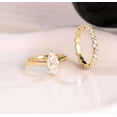 thumbnail image 2 of Jewelerix 3 CT Marquise Cut Ring Plated Yellow Moissanite Diamond Engagement Ring Bridal Double Band Wedding Ring, 2 of 6