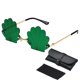 thumbnail image 1 of Día de San Patricio irlandés conchas Gafas de sol verdes Cuatro hojas Cl, 1 of 2