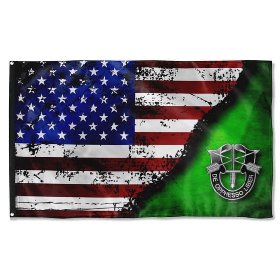 Cayyon Special Forces Crest Stars&Stripes Flag 3x5Feet Military Banner with 2 Brass Grommets