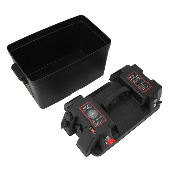 Boat Battery Power Center, Impact Resistant 2 USB Port Trolling Motor Battery Box for RV for SUV for Truck