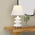 thumbnail image 6 of Evelyn&Zoe Carleta 26.5" Tall Triple Gourd Table Lamp with Fabric Shade, White/White, 6 of 11