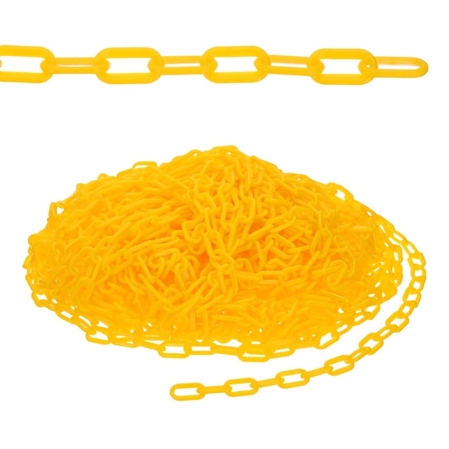 498.7ft Plastic Barrier Chain, Safety Barrier Chain Plastic Chain Links Crowd Control Barrier for Fence Gate Garden Construction Driveway Elevator Parking Lot, Yellow