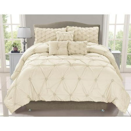 luxury home cosmo ivory smocked 6 piece comforter set luxury home cosmo ivory smocked 6 piece comforter set