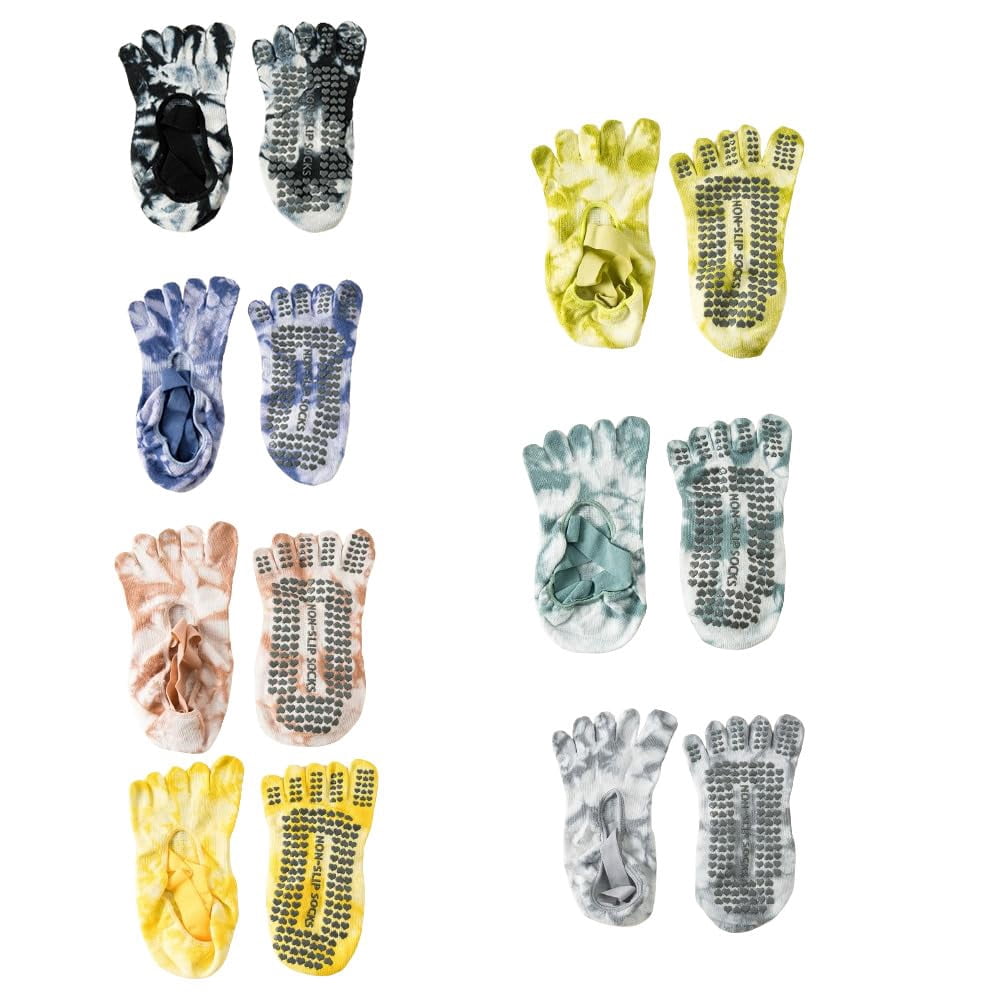 7 Pairs Yoga Toe Socks with Grip for Women. Non Slip, Sticky. Suitable for Pilates, Ballet, Dance, Barefoot
