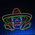thumbnail image 2 of Glowneon Skull and Tacos Neon Sign, Tacos Restaurant Wall Signboard, 2 of 4