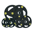 thumbnail image 1 of HAJEX Olympic Rubber Tri-Grip Plates Set 2 inch - 132LB Set - ( 11LB, 22LB, & 33LB), 1 of 5