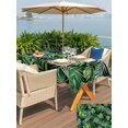 thumbnail image 5 of Outdoor Tablecloth with Umbrella Hole for Patio/Picnic/Party/Camping, Green Tropical Botanical Waterproof Table Cloth Rectangle Table Cover Washable, Summer Monstera Palm Leaves Black (60"x 102"), 5 of 8