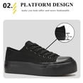 thumbnail image 5 of Women’s Men’s Platform Sneakers&nbsp;Low Top Canvas Shoes Unisex Adults Lace Up Casual Shoes Breathable Platform Walking Sneakers, 5 of 5