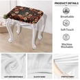 thumbnail image 4 of Xoenoiee Cat Skull Rose Spider Web Print Bar Stool Covers Slipcover Rectangle Non Slip Vanity Stool Cover Soft Counter Stool Bar Chair Covers Saddle Bar Stool Slipcover Halloween Decor, 2 Pack, 4 of 6