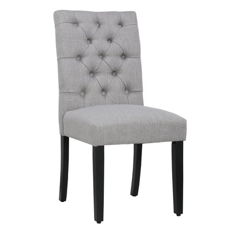 Westin Outdoor London Button Tufted Upholstered Side Chair, Gray