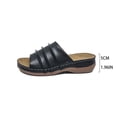 thumbnail image 3 of Xucatan Women's Ruched Strap Wedge Sandals, Cushioned Footbed Open Toe Slippers with Contoured Insole, Round Toe Casual Summer Shoes, Versatile Solid Color Design for Beach Outdoor Gift, 3 of 9