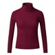 thumbnail image 2 of Gibobby Sueter Dama Suéter de punto de mujer Color sólido O Cuello de fondo Suéter de cuello Tops (Vino, M), 2 of 5
