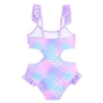 thumbnail image 3 of JAJAHO Girls One Piece Swimsuit Hallow Out Scale Print Ruffle Bathing Suit With Adjustable Straps For Kids Toddler 1-8Y Trendy Beachwear, 3 of 8