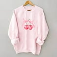 thumbnail image 6 of YUGYXL Womens Oversized Sweatshirts Casual Crewneck Long Sleeve Shirts Bow Cherry Printed Outfits Fall Comfy Clothes B Pink XL, 6 of 7