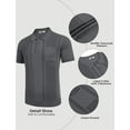 thumbnail image 5 of COOFANDY Mens Polo Shirts Knit Short Sleeve Polo T Shirt Business Casual Golf Shirts Banded Bottom Shirt, 5 of 6