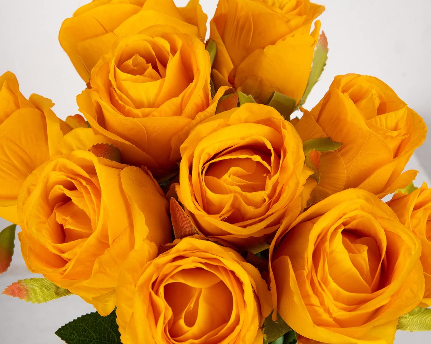 Artificial Silk Roses Fake Flowers Bouquet Long Stems for Wedding Home Party Decoration(Burnt Orange)