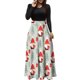 thumbnail image 1 of Vestido largo de manga larga con cuello redondo y estampado navideño para mujer Pompotops  hdfakjf5568, 1 of 6