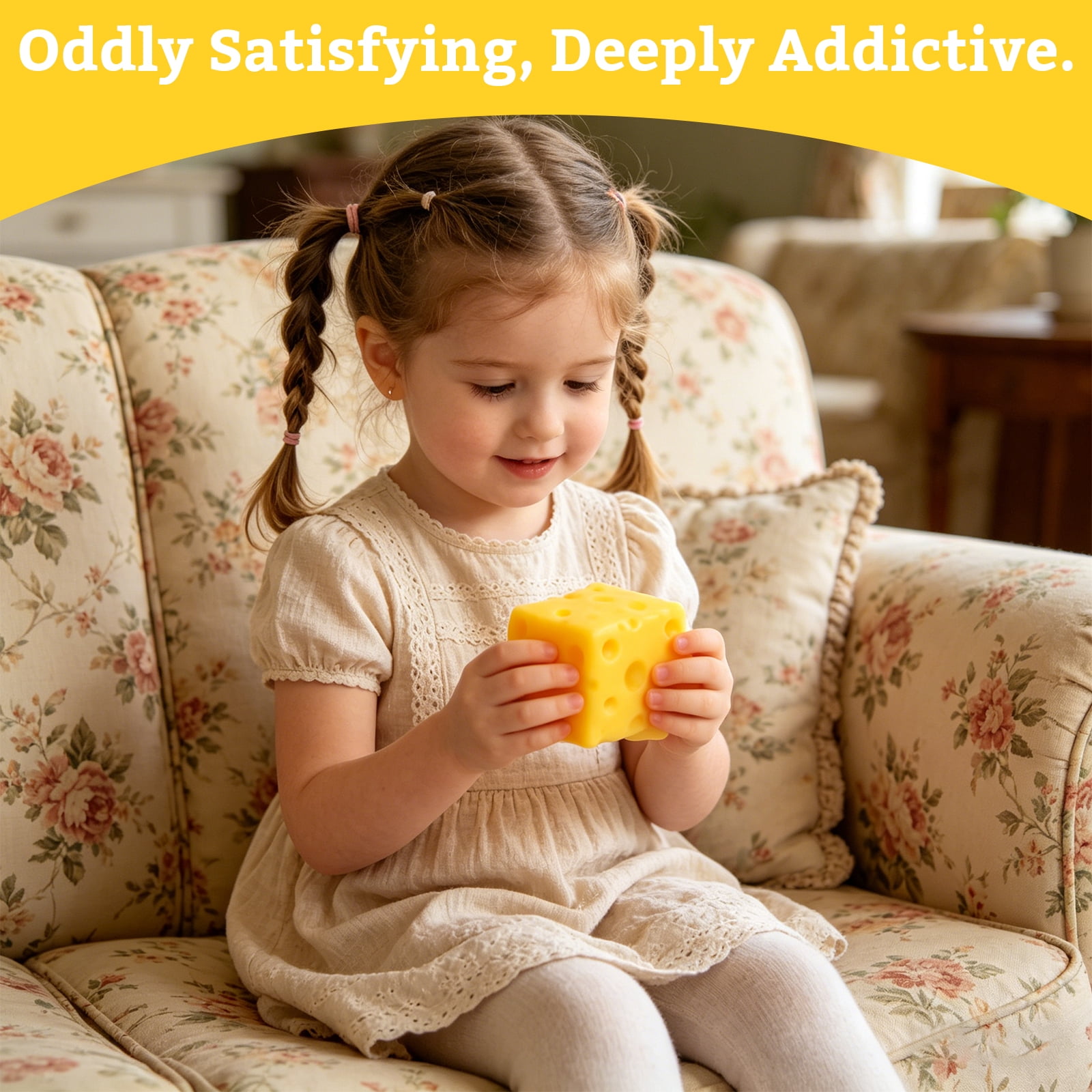 Squeezy Cheese Toys, Squeezy Sensory Toys, Slow Rising Squishy Relief Soft Tress Relief & Fidget Toys, Fruit Toys