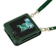thumbnail image 6 of Decase Luxury Leather Case for Samsung Galaxy Z Flip 5,with Card Slot Adjustable Crossbody Shoulder Strap Shockproof Purse Phone Case for Galaxy Z Flip 5,Green, 6 of 8